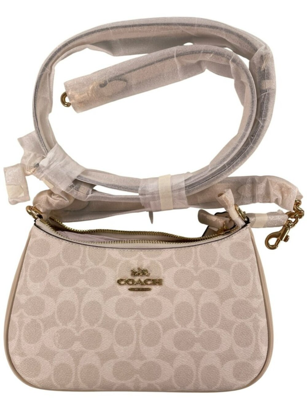 Coach Signature Teri Shoulder Bag Chalk White Gold Hardware